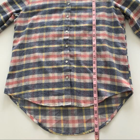 Via Penny Lane Reworked Apparel Drink Wine & Pet My Dog Button Up Flannel Shirt - Picture 3 of 9